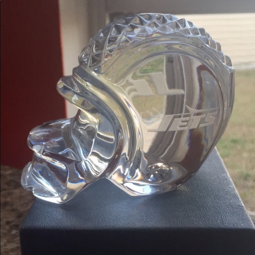 Waterford Jets Helmet Crystal PAPER WEIGHT w/Box